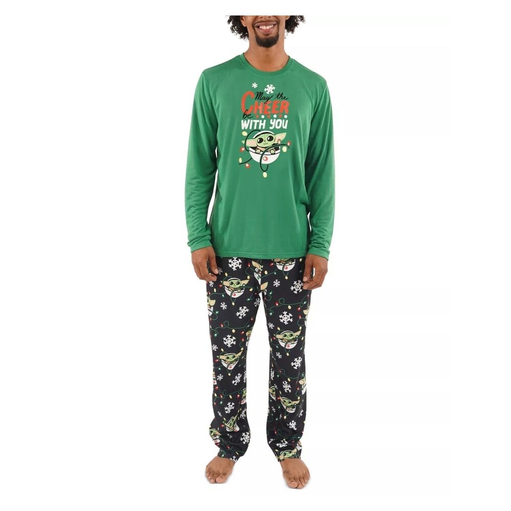 Nite Nite by Munki Munki Men’s Baby Yoda Holiday Christmas Pajama Set - L - NWOT